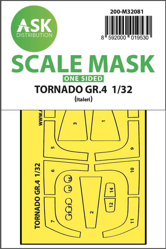 Art Scale 200-M32081 1:32 Panavia Tornado GR.4 canopy frame paint masks