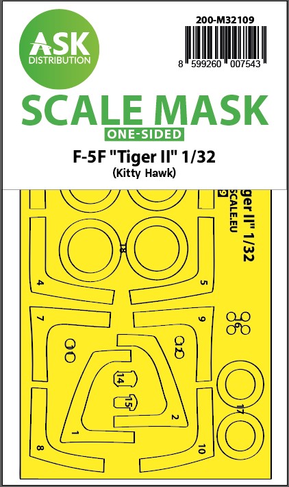 Art Scale 200-M32109 1:32 Northrop F-5F Tiger II wheels & canopy mask