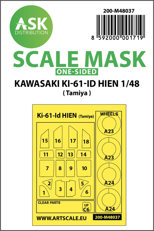 Art Scale 200-M48037 1:48 Kawasaki Ki-61-ID Hien wheels & canopy masks