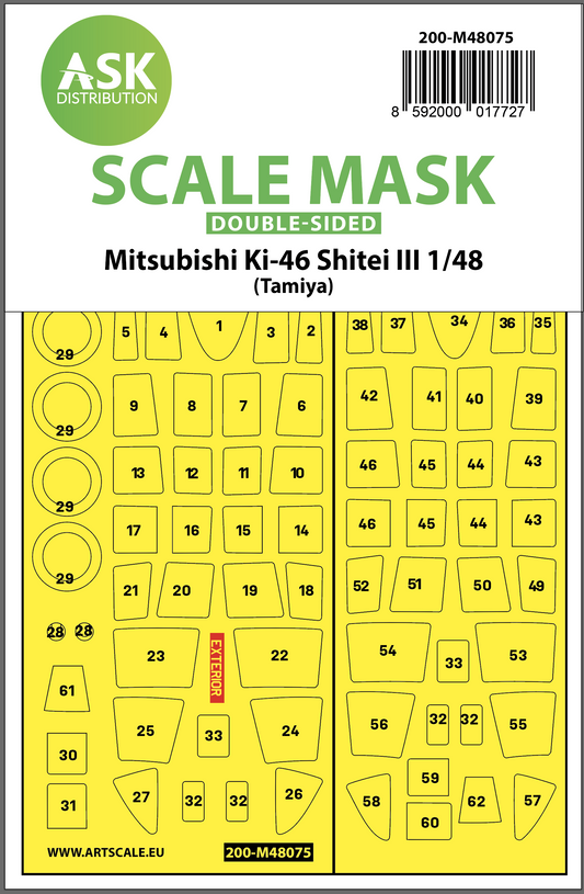 Art Scale 200-M48075 1:48 Mitsubishi Ki-46 Shitei III Wheel & Canopy Masks