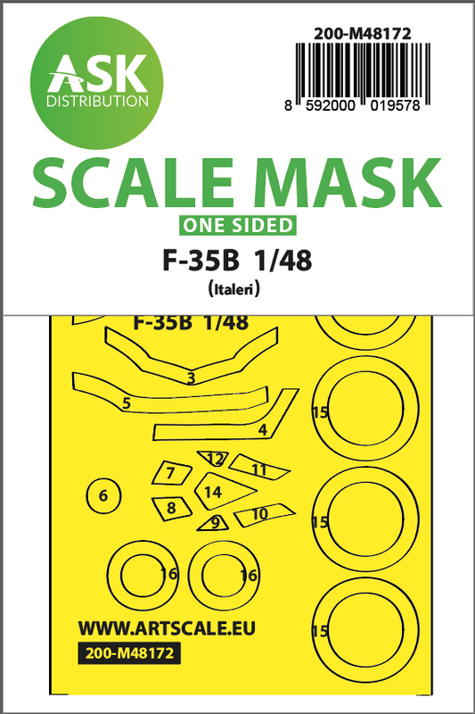 Art Scale 200-M48172 1:48 F-35B Lightning II Wheel & Canopy Paint Mask