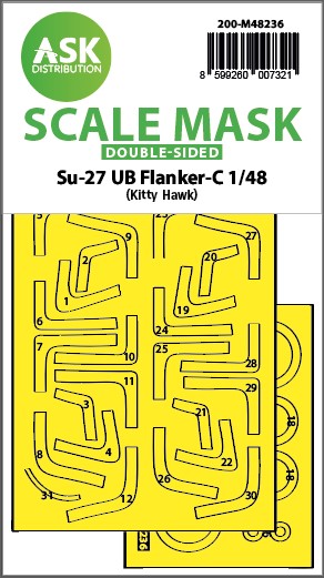 Art Scale 200-M48236 1:48 Suchoj Su-27UB Flanker-C wheels & canopy mask