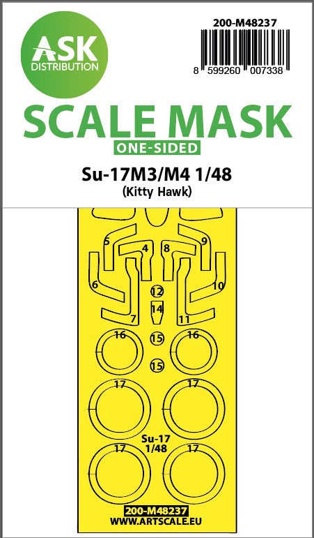 Art Scale 200-M48237 1:48 Sukhoi Su-17M3/M4 wheels and canopy frame paint mask