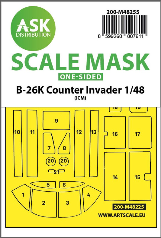 Art Scale 200-M48255 1:48 Douglas B-26K Counter Invader Clear Parts Mask