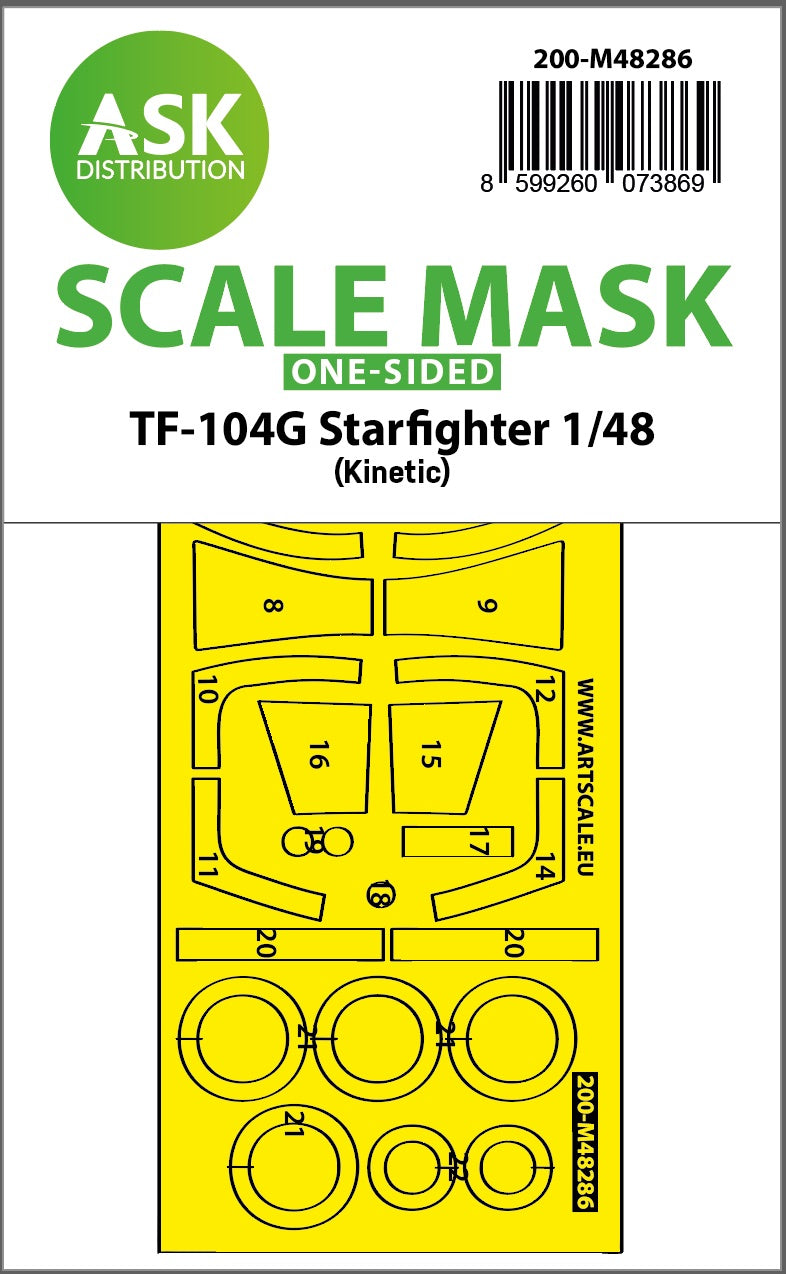 Art Scale 200-M48286 1:48 Lockheed TF-104G Starfighter one-sided painting mask