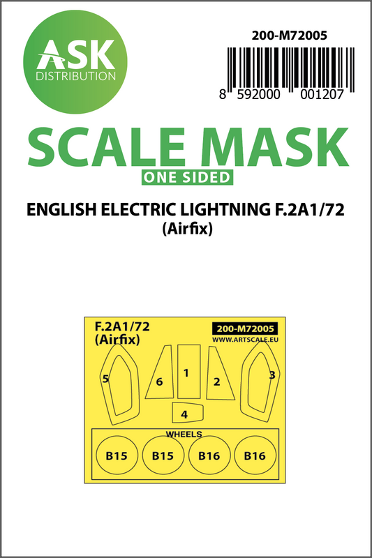 Art Scale 200-M72005 1:72 BAC Lightning F.2A Kabuki Wheel & Canopy Masks