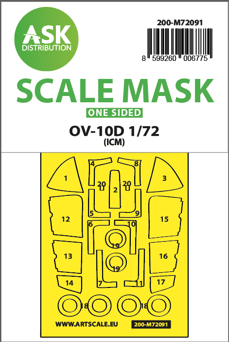 Art Scale 200-M72091 1:72 OV-10D Bronco Wheel & Canopy Paint Masks