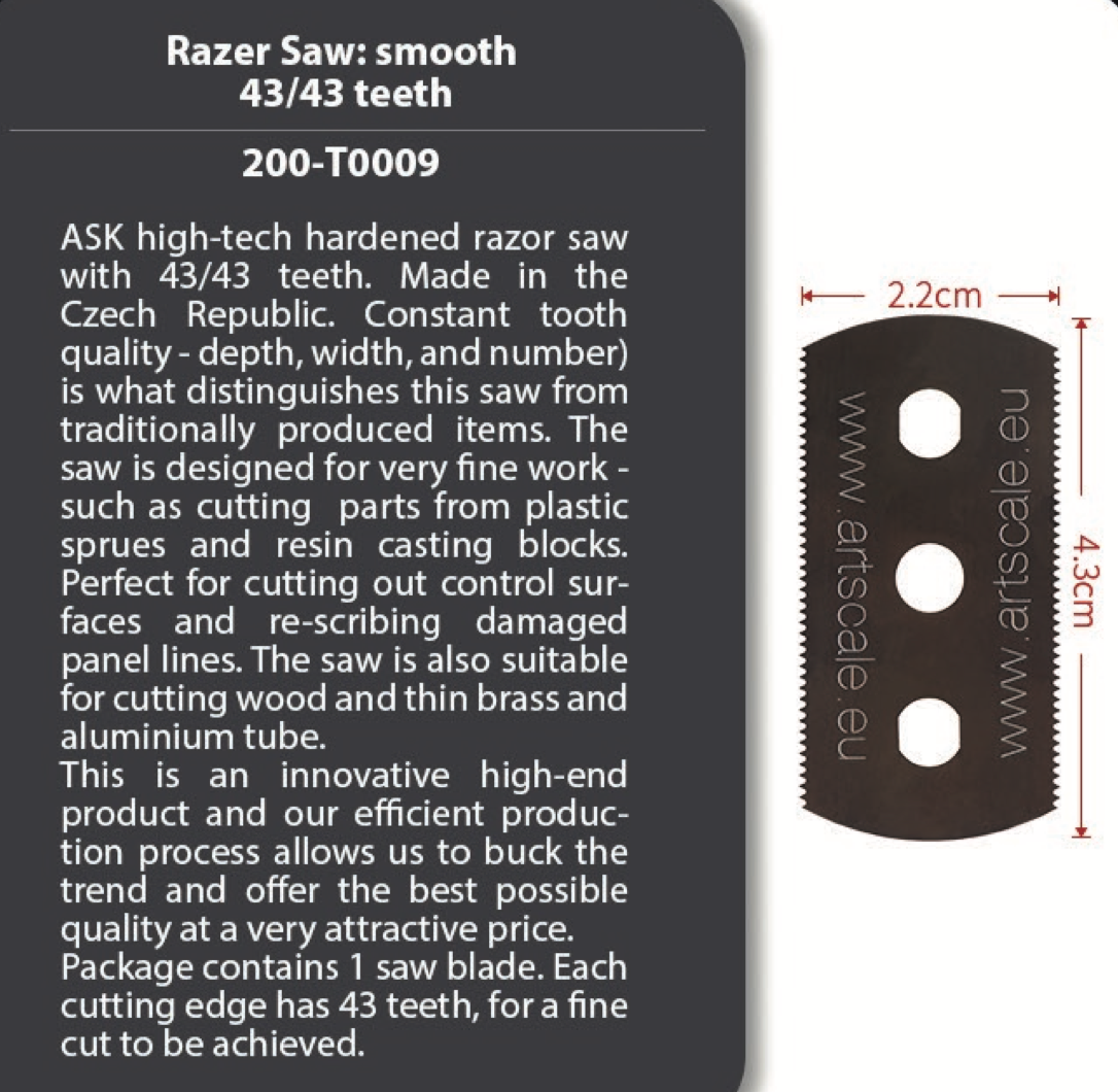 Art Scale 200-T0009 1 pc ASK Razor Saw 43/43 teeth