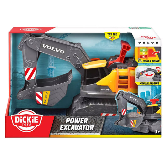 Dickie Toys Volvo Power Excavator Toy w/Lights & Sounds Age 3+
