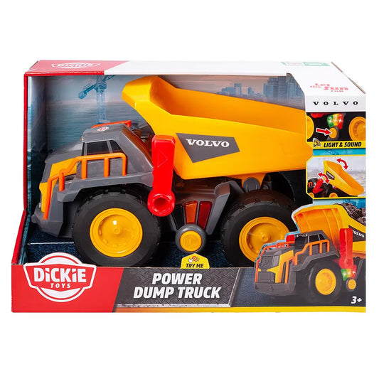 Dickie Toys Volvo Power Dump Truck Toy w/Lights & Sounds Age 3+