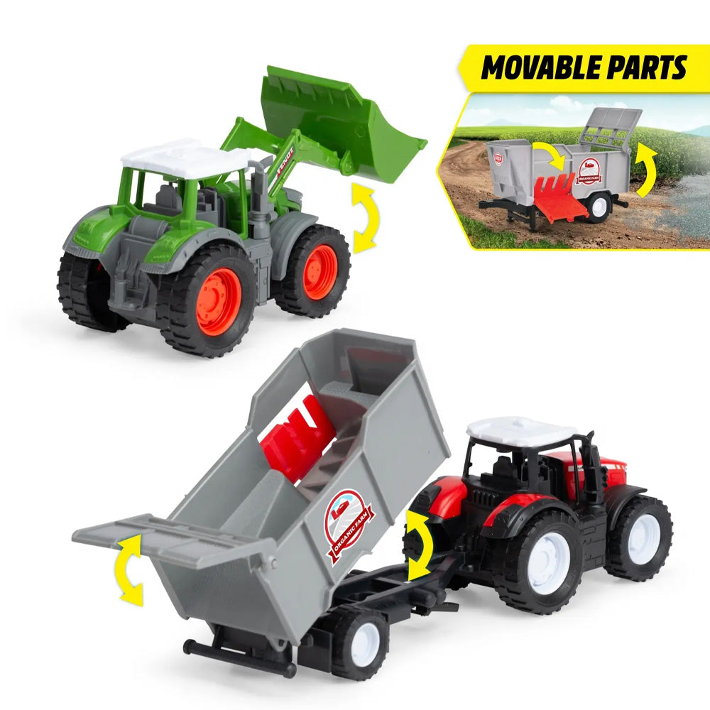 Dickie Toys Farm Vehicle Set 3-Pack w/Fendt & Massey Ferguson Tractors Age 3+