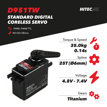 Hitec D951TW Wide Voltage Ultra Torque 2221017