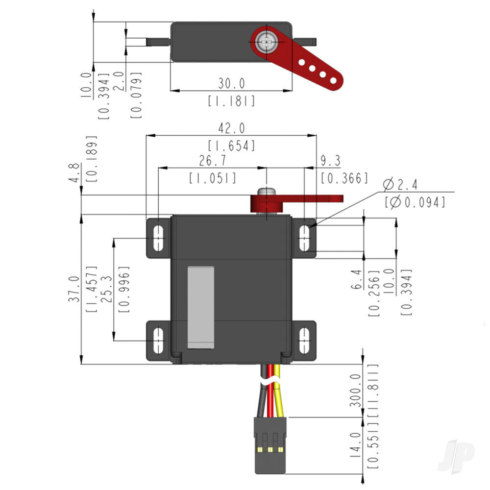 Hitec D145SW Wide Voltage Slim Wing Servo 2221260
