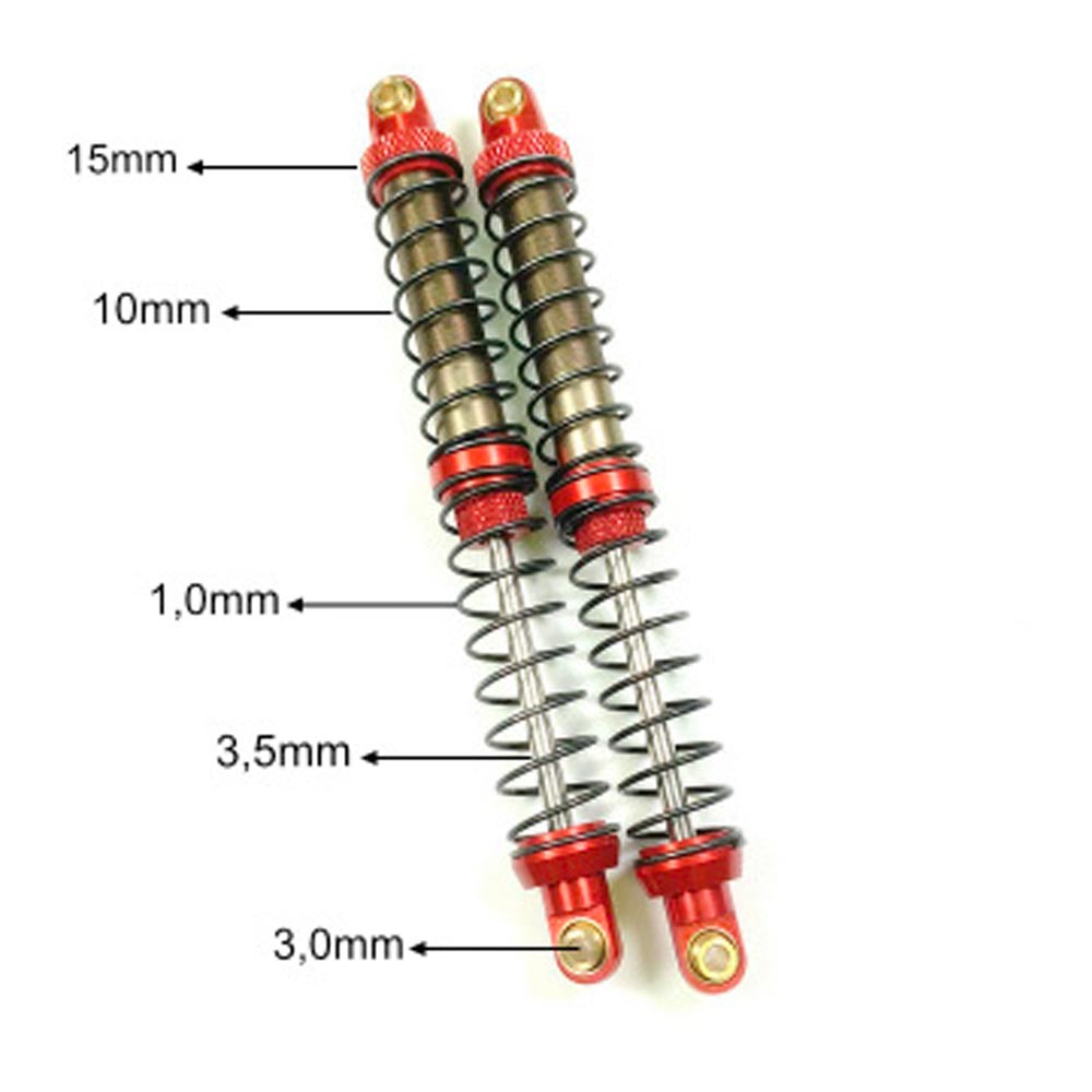 Absima Aluminium Slim-Line Shock Absorber 90mm 1:10 2330024 RC Car Spare Part