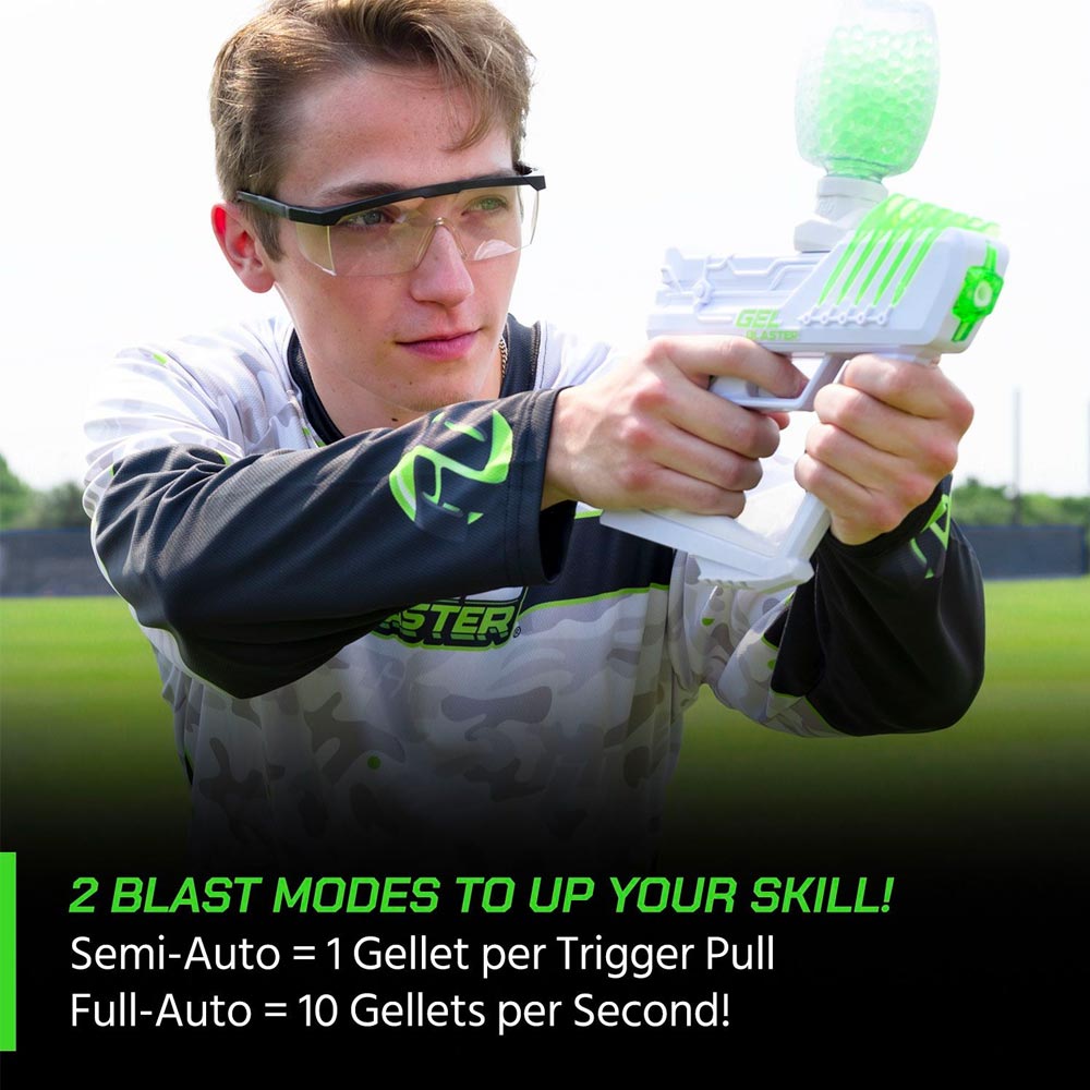 Gel Blaster Surge - 10,000 Gellets & Safety Glasses 100ft+ Range, Semi/Automatic