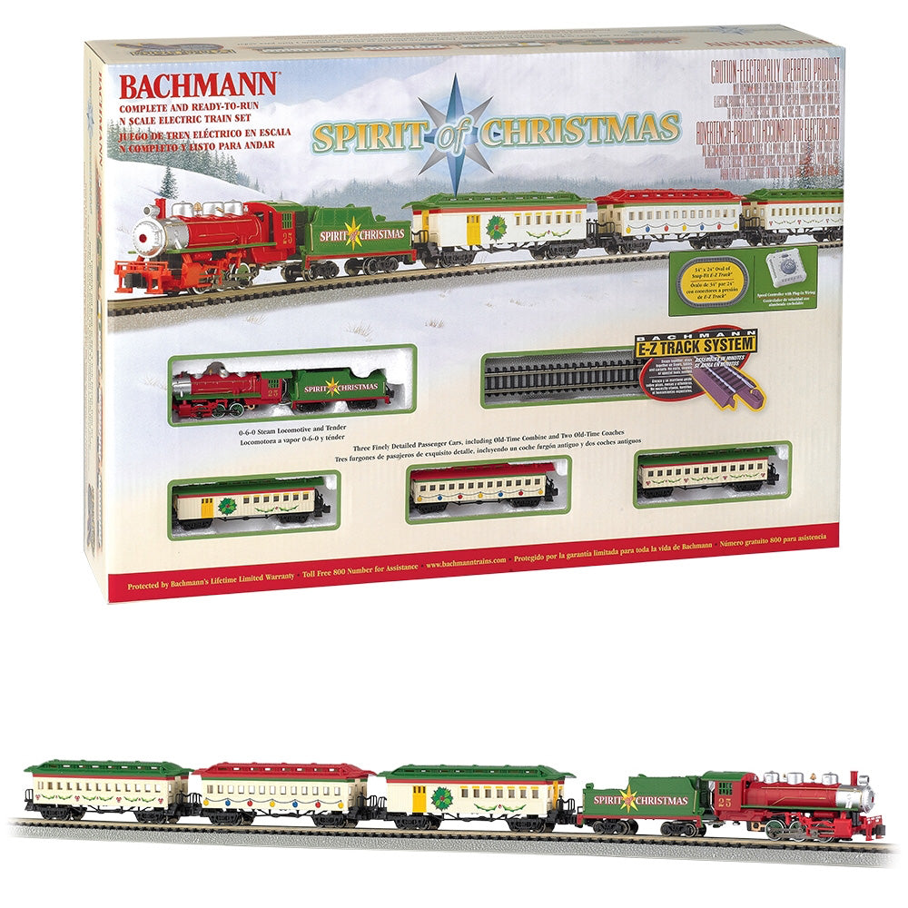 Bachmann USA Spirit of Christmas Train Set N Gauge 24017