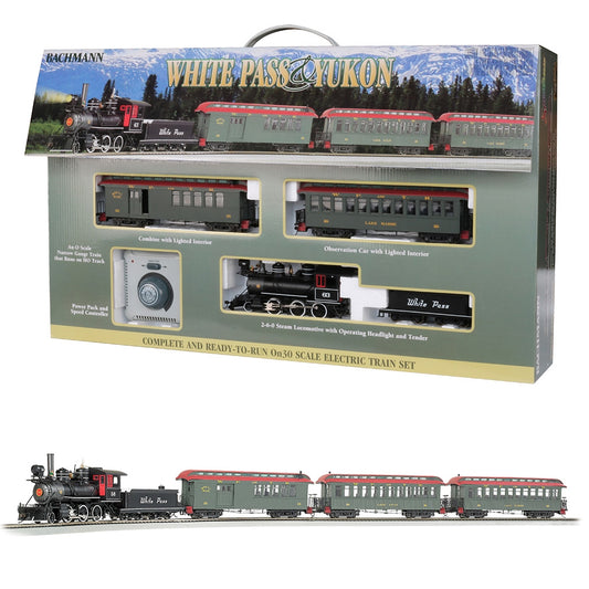 Bachmann USA White Pass & Yukon Passenger Train Set On30 Gauge 25024