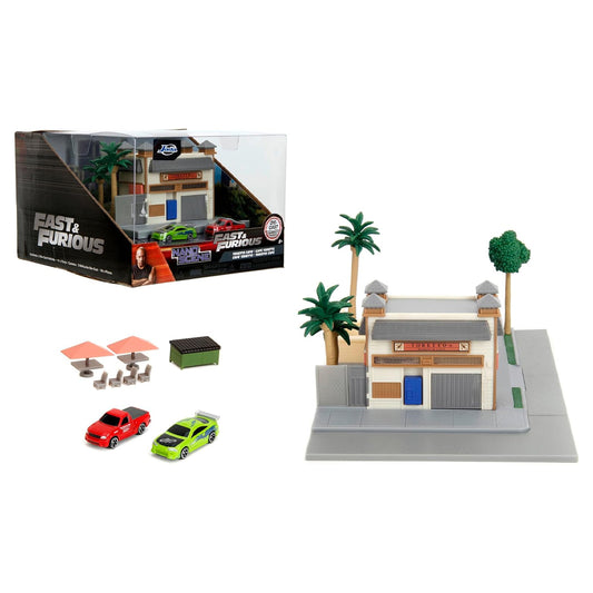 Jada Nano Scene Fast & Furious - Toretto's Café w/Diecast Cars 253203095