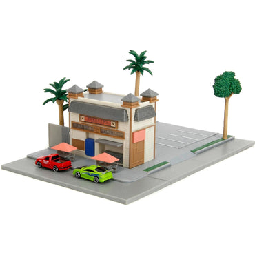 Jada Nano Scene Fast & Furious - Toretto's Café w/Diecast Cars 253203095