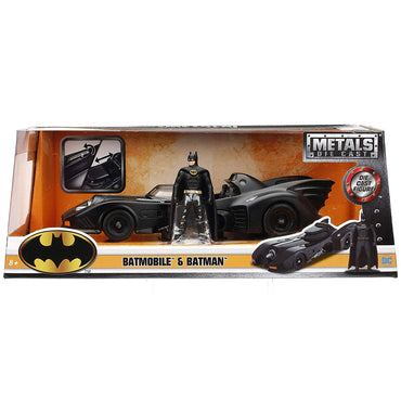 Jada Hollywood Rides 1989 Batman Batmobile & Figure 1:24 Diecast Model Car