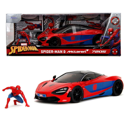 Jada MARVEL Spider-Man McLaren 720S w/Figure 1:24 Diecast Car