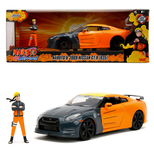 Jada Naruto Shippuden 2009 Nissan GTR with Uzumaki Figure 1:24 Diecast Car