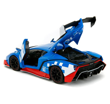 Jada Sonic Lamborghini Veneno w/Figure 1:24 Diecast Car