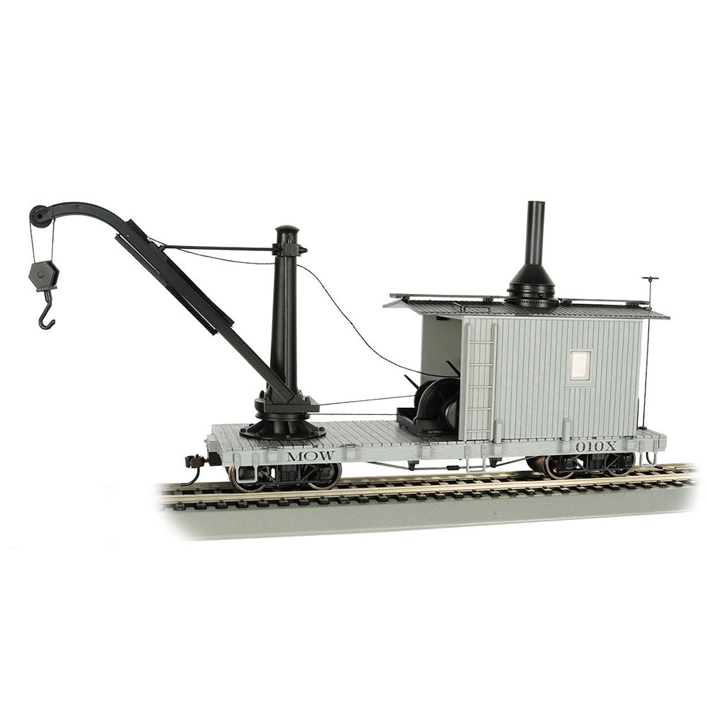 Bachmann USA Derrick Car - MOW - Gray On30 Gauge 26901