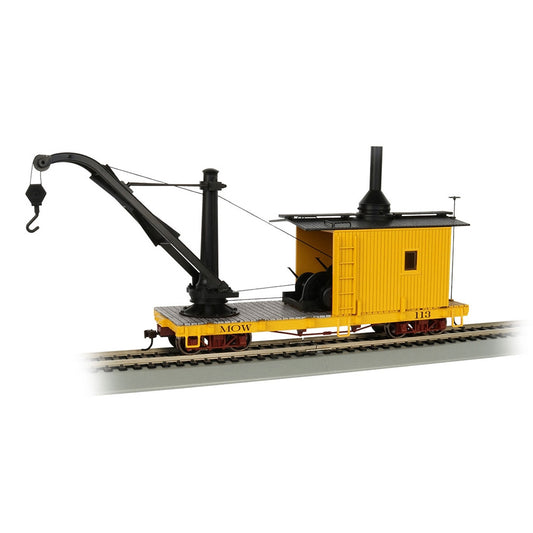 Bachmann USA Derrick Car - MOW - Yellow On30 Gauge 26902