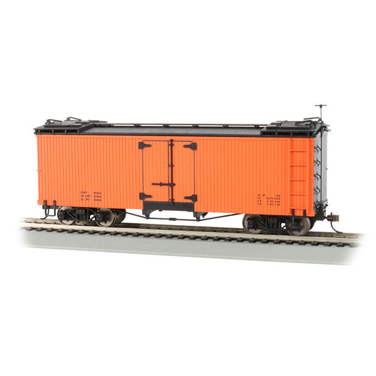 Bachmann USA Reefer - Data Only - Orange w/Black Roof And Ends On30 Gauge 27497