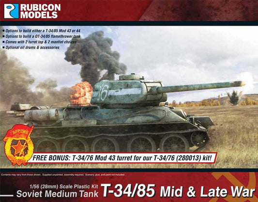 Rubicon Models 280021 T-34/85 1:56 Plastic Model Kit