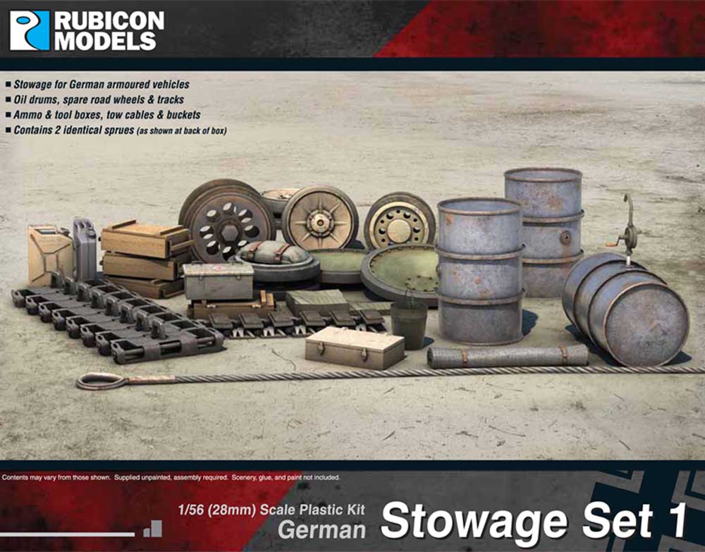 Rubicon Models 280022 German Stowage Set 1 1:56 Plastic Model Kit
