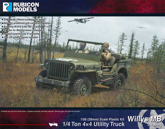 Rubicon Models 280049 Willys Mb ¼ Ton 4X4 Truck - Us 1:56 Plastic Model Kit
