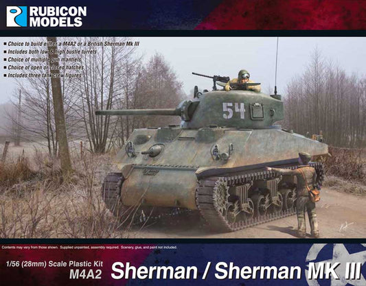 Rubicon Models 280055 M4A2 Sherman / Sherman Iii 1:56 Plastic Model Kit