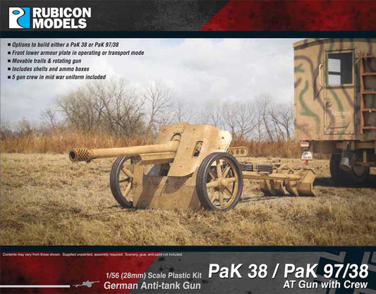 Rubicon Models 280058 Pak 38 / Pak 97/38 At Gun With Crew 1:56 Plastic Model Kit