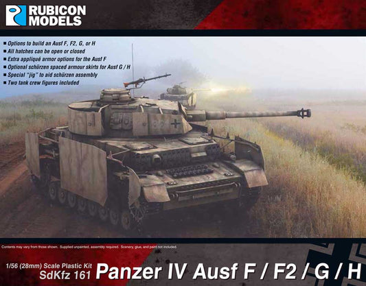 Rubicon Models 280077 Panzer Iv Ausf F/F1/G/H 1:56 Plastic Model Kit
