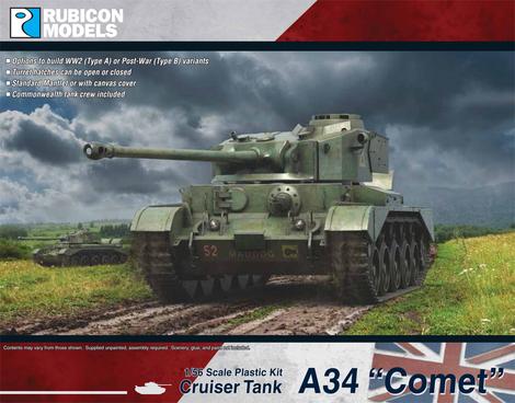 Rubicon Models 280094 A34 Comet 1:56 Plastic Model Kit