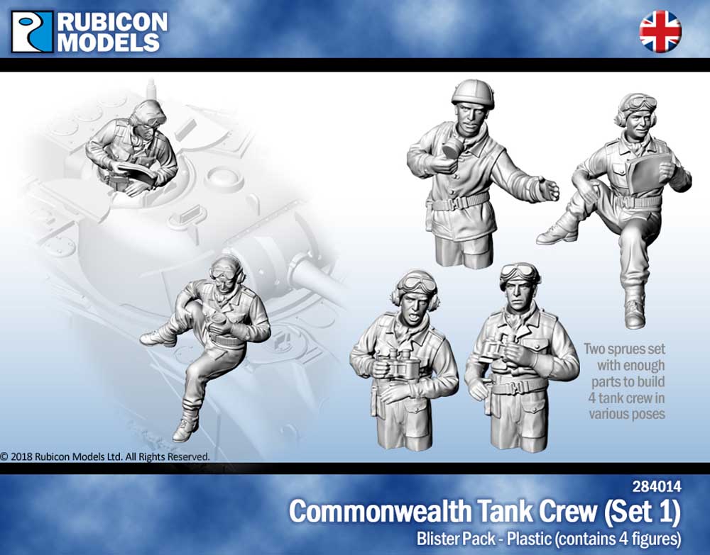 Rubicon Models 284014 Commonwealth Tank Crew 1:56 Plastic Model Kit