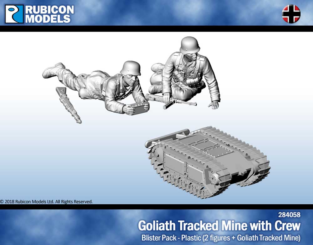 Rubicon Models 284058 Goliath Tracked Mine With Crew 1:56 Plastic Model Kit