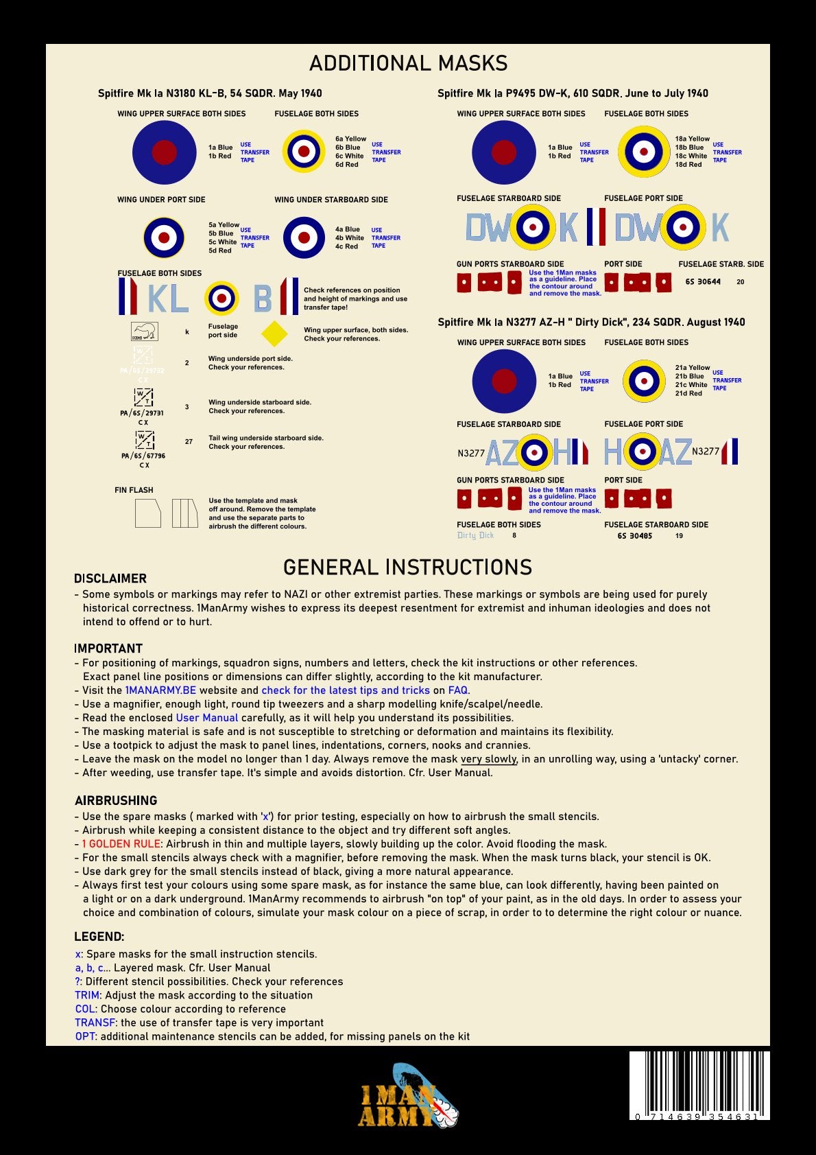1ManArmy 32DET021 1:32 Supermarine Spitfire Mk.Ia