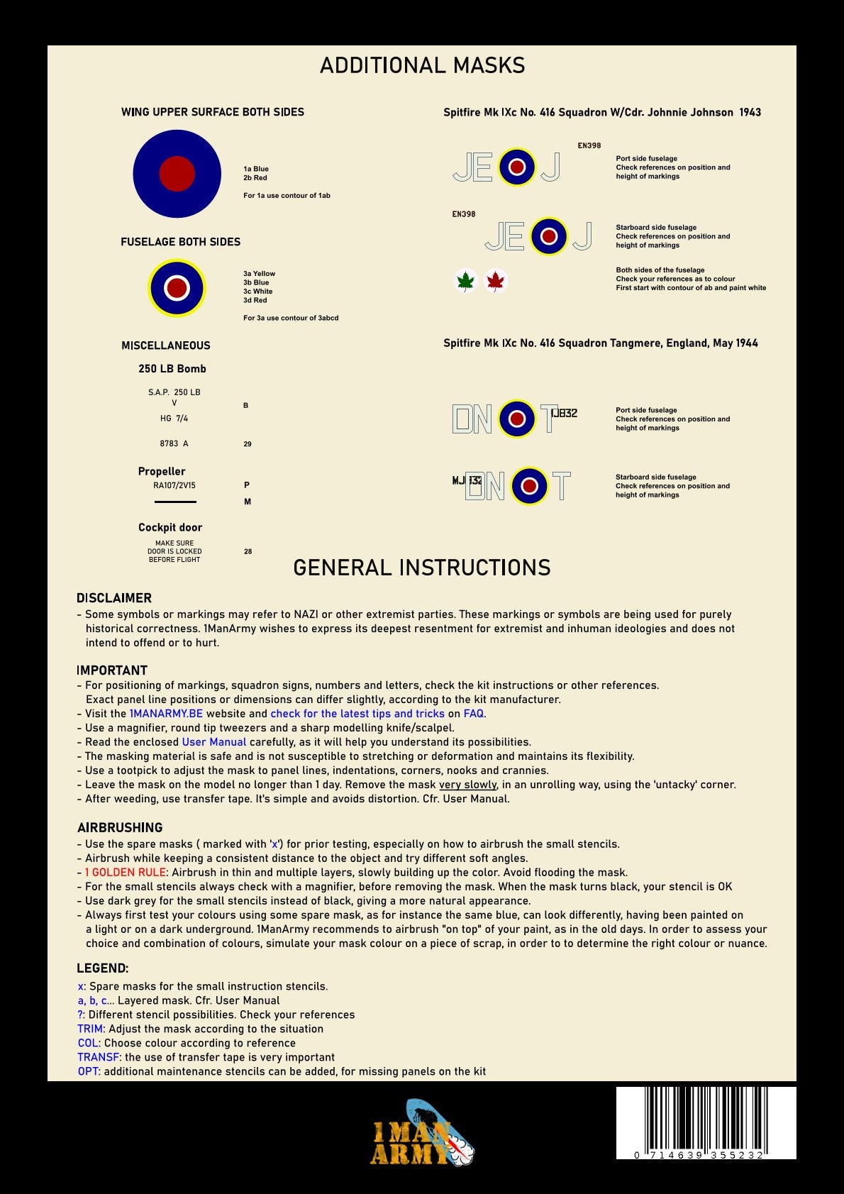 1ManArmy 32DET041 1:32 Supermarine Spitfire Mk.IXc