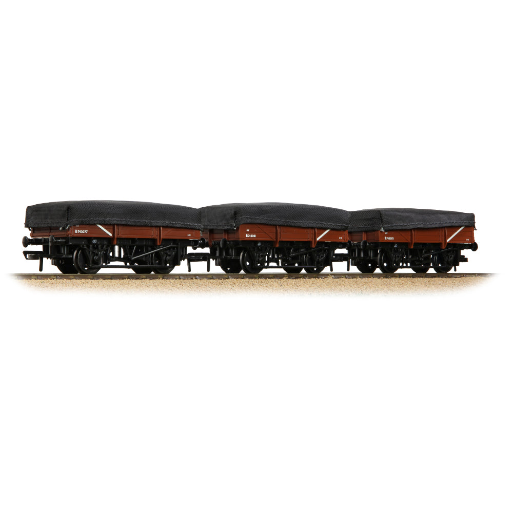 Bachmann Branchline 33-091A 5 Plank China Clay 3-Wagon Pack BR Bauxite w/Tarp
