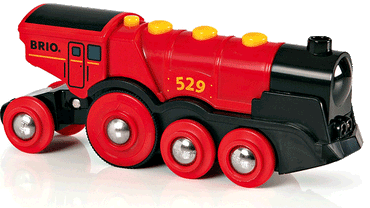 BRIO 33592 Red Mighty Action Lights Loco for Wooden Train Set