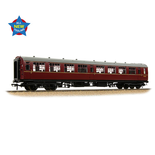 Bachmann Branchline 34-827 SR Bulleid Second Open 15" Vents BR Maroon OO Gauge
