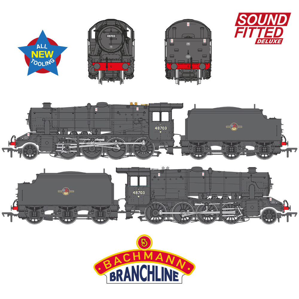 Bachmann Branchline 35-231SFX LMS 8F w/Welded Tender 48703 BR Black Late SF DLX