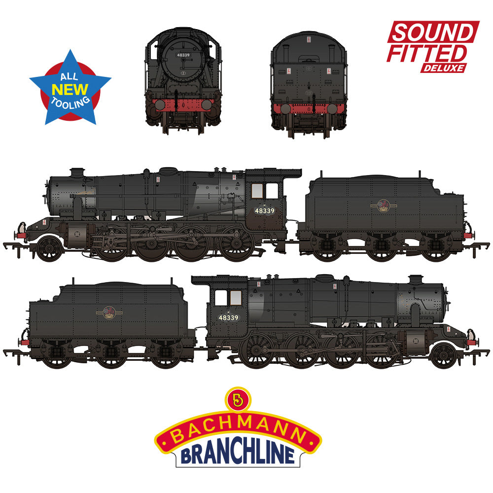 Bachmann Branchline 35-235SFX LMS 8F w/Riveted Tender 48339 BR Black SF DLX WTHD