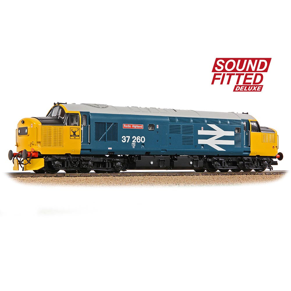 Bachmann Branchline 35-309SFX Class 37/0 Centre Headcode 37260 'Radio Highland' BR Blue (Large Logo) OO Gauge