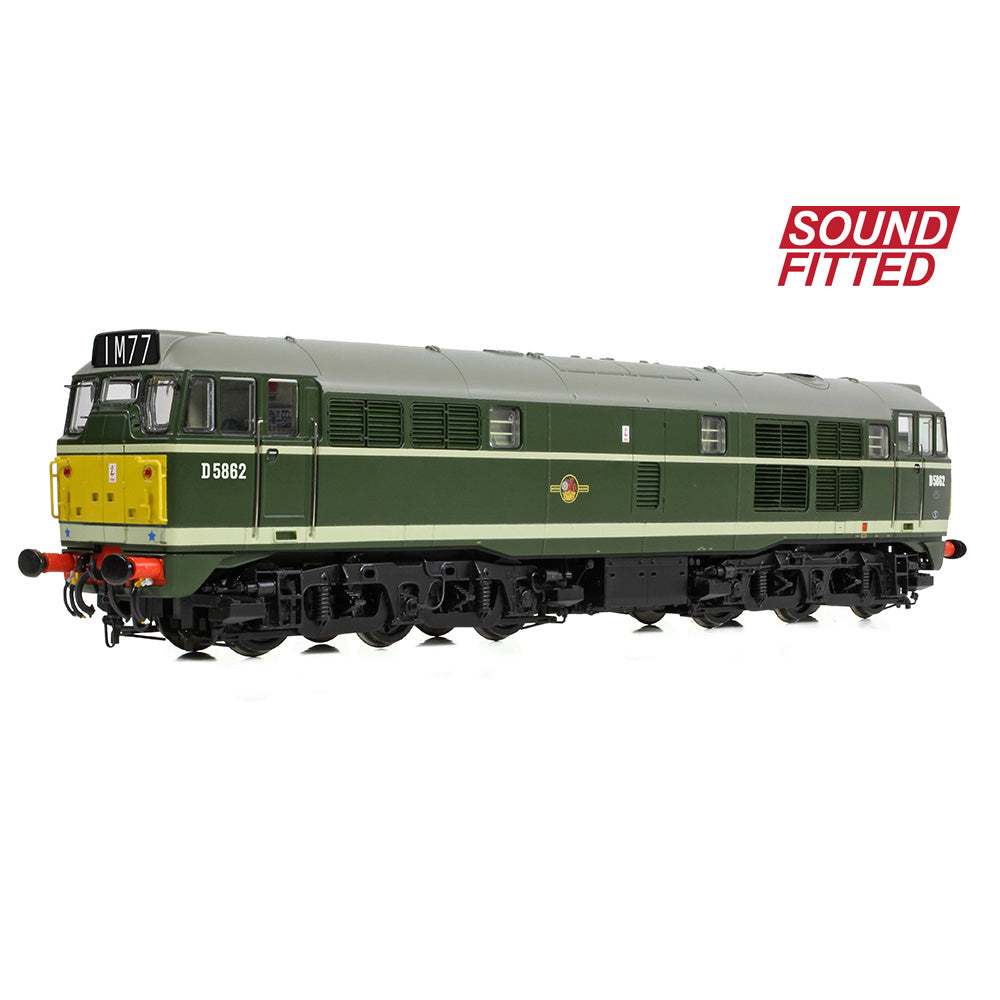 Bachmann Branchline 35-802ASF Class 30 D5862 BR Green (Small Yellow Panels) SF