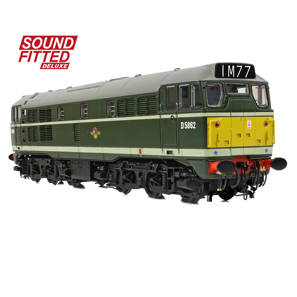 Bachmann Branchline 35-802ASFX Class 30 D5862 BR Green (Small Y.P.) SF DELUXE
