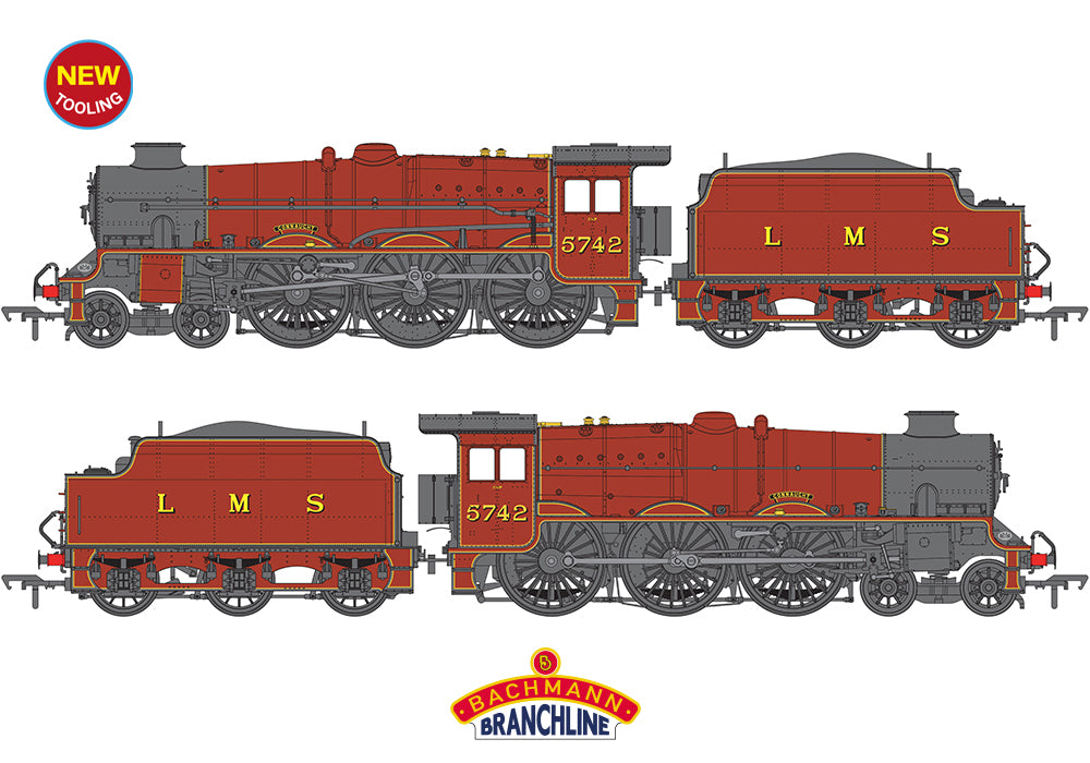 Bachmann Branchline 35-975 LMS Jubliee w/Double Chimney & Tender 5742 Connaught